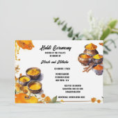 ハラディ貼りインディアン式伝統的結婚の 招待状 (スタンド正面)