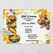 ハラディ香辛料の儀式伝統的インディアン結婚ズ 招待状 (正面/裏面)