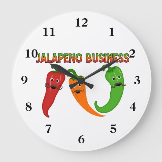 ハラペーニョビジネス ラージ壁時計 (正面)