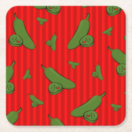 ハラペーノイラストレーション スクエアペーパーコースター