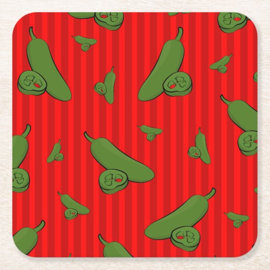 ハラペーノイラストレーション スクエアペーパーコースター (正面)