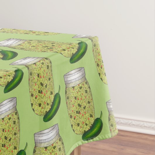 ハラペーノジャラペーニョホットグリーンペッパー風味のジャー テーブルクロス (インサイチュ)