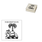 ハラルディックカメルパームツリーカラー名 ラバースタンプ (押印)