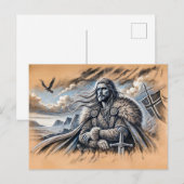 ハラルドフェアヘアインパステルチョークスケッチ ポストカード (正面/裏面)