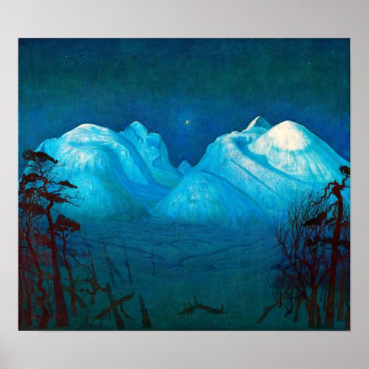 ハラルド・ソールバーグの冬の夜の山々 ポスター (正面)