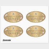 ハラルビーメタリック金ゴールドハニーラベル楕円形 楕円形シール (シート)