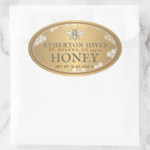 ハラルビーメタリック金ゴールドハニーラベル楕円形 楕円形シール (バッグ)