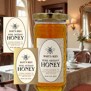 ハラルビー長方形フードラベル金ゴールド楕円スワール フードラベル