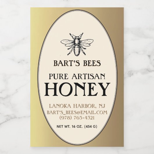 ハラルビー長方形フードラベル金ゴールド楕円 フードラベル (シングルラベル)