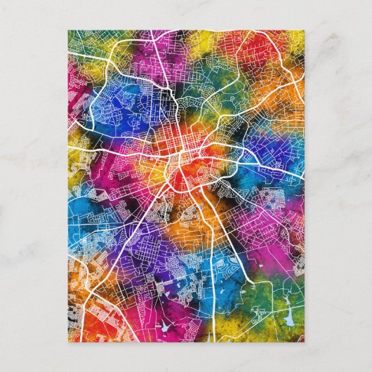 ハラレジンバブエの地図 ポストカード (正面)