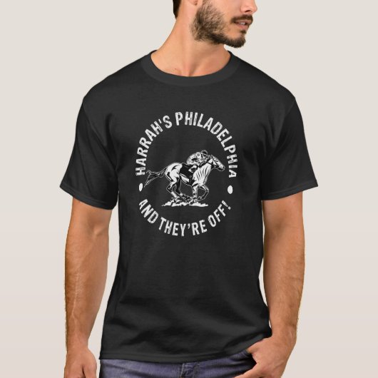 ハラーズ フィラデルフィア 馬 競馬 レーサー 馬術 Tシャツ (正面)