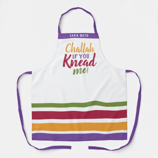 ハラールじゃないよ、私を捏ねてくれ　コーシャ厨房ユーモア エプロン (正面)