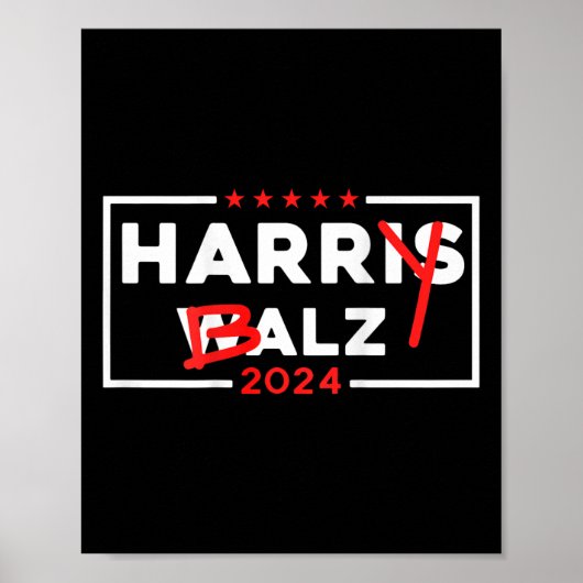 ハリおもしろいスW 24ハリーB 2024ミーム民主党オン ポスター (正面)