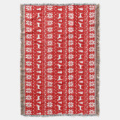 ハリアドッグシルエットクリスマスのホリデーパターン スローブランケット (正面縦)