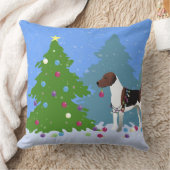 ハリアーかビーグル飾ーのクリスマスツリー クッション (ブランケット)
