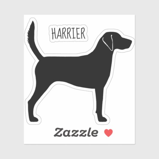ハリアードッグ品種シルエットビニールステッカー シール (シート)