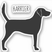 ハリアードッグ品種シルエットビニールステッカー シール (正面)