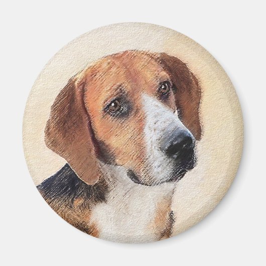 ハリアー犬の絵 - かわいいオリジナル犬アート マグネット (正面)