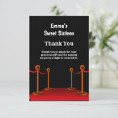 ハリウエレガントッドレッドカーペットスウィート16誕生日 サンキューカード (スタンド正面)