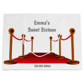 ハリウエレガントッドレッドカーペットスウィート16誕生日 ラージペーパーバッグ (正面)