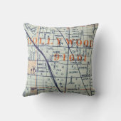 ハリウッドのカリフォルニアのヴィンテージの地図 クッション (裏面)