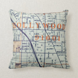 ハリウッドのカリフォルニアのヴィンテージの地図 クッション