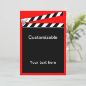 ハリウッドのクラッパーボードがカスタマイズ可能 招待状 (スタンド正面)