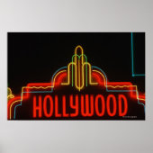 ハリウッドのネオンサイン、ロサンゼルス、カリフォルニア ポスター (正面)