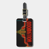 ハリウッドのネオンサイン、ロサンゼルス、カリフォルニア ラゲッジタグ (正面縦)