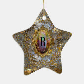 ハリウッドの古いシックでエレガントなモノグラム セラミックオーナメント (右)