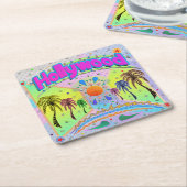 ハリウッドの穏やかな欲望コースター スクエアペーパーコースター (アングル)