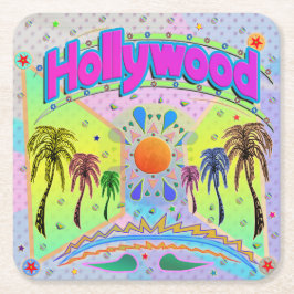 ハリウッドの穏やかな欲望コースター スクエアペーパーコースター