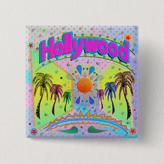 ハリウッドの穏やかな欲望ボタン 缶バッジ (正面)