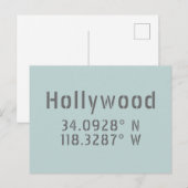 ハリウッドの緯度経度 ポストカード (正面/裏面)
