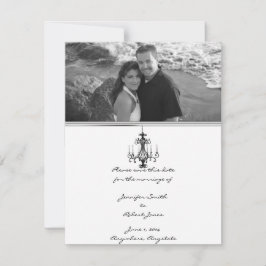 ハリウッドの魅力のシャンデリアの保存日付 セーブザデート