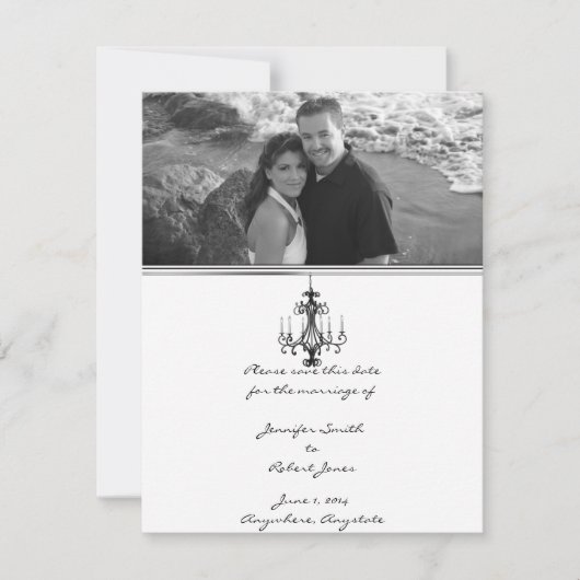 ハリウッドの魅力のシャンデリアの保存日付 セーブザデート (正面)