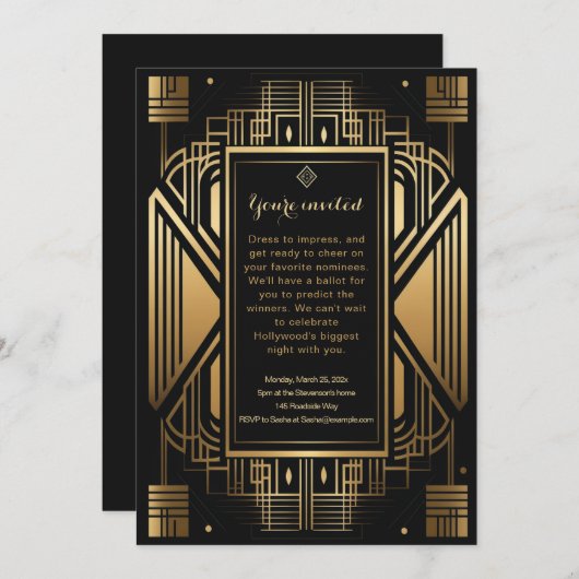 ハリウッドアワードパーティの招待状 招待状 (正面/裏面)