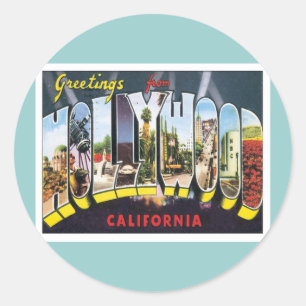 ハリウッドカリフォルニアからの挨拶 ラウンドシール