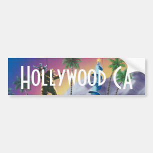 ハリウッドカリフォルニアのヤシの木のバンパーステッカーの芸術 バンパーステッカー