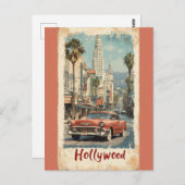 ハリウッドカリフォルニアヴィンテージカー旅行 ポストカード (正面/裏面)