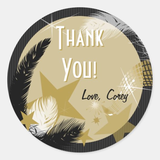 ハリウッドグラマーのギフトラベル ラウンドシール (正面)