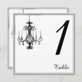 ハリウッドグラマー結婚シャンデリアのテーブル番号 招待状 (正面/裏面)