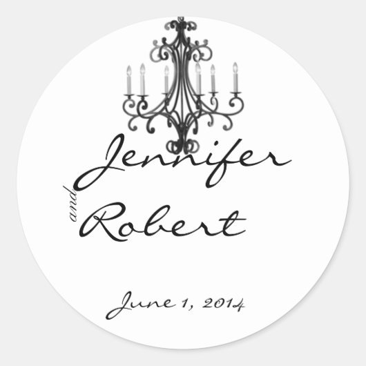 ハリウッドグラモールシャンデリア封筒用シール ラウンドシール (正面)