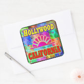 ハリウッドサン&パームズステッカー スクエアシール (封筒)