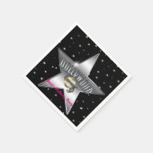 ハリウッドシルバースターブラックバースデーパーティー スタンダードカクテルナプキン (角)
