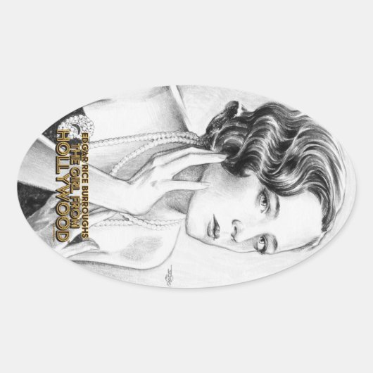 ハリウッドシールの女の子 楕円形シール (正面)