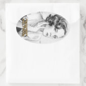 ハリウッドシールの女の子 楕円形シール (バッグ)