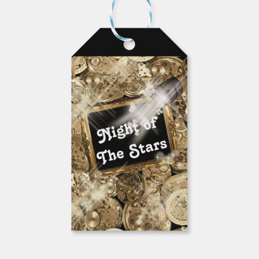 ハリウッドスターのスチームパンク金ゴールドブラック ギフトタグ (裏面)