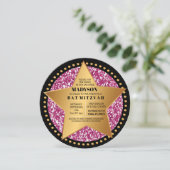 ハリウッドスターピンクバーバルミツワー招待状 招待状 (スタンド正面)