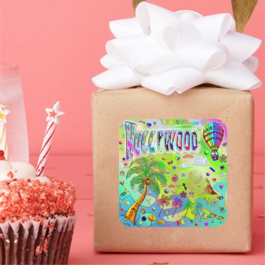 ハリウッドタイムレスメロディーステッカー スクエアシール (パーティー)